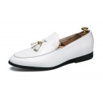 White Patent Tassels Mens Oxfords Loafers Dress Shoes Flats